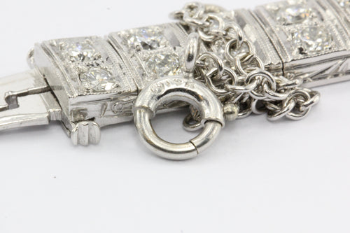 Art Deco Platinum Old European Cut Diamond Tennis Bracelet c.1920's - Queen May