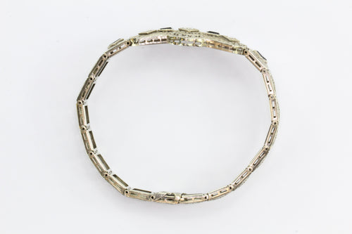 Antique 18K Gold Art Deco Diamond & Onyx Bracelet - Queen May
