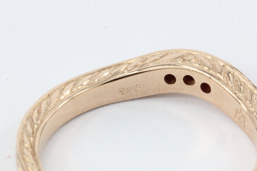 14K ROSE GOLD RUBY CURVED BAND RING - Queen May