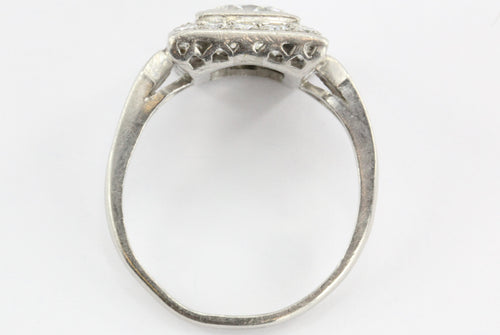 Antique Art Deco Platinum 1.9 Carat Transition Cut Diamond Engagement Ring - Queen May