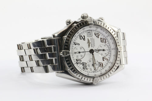 Breitling Chronograph A13050.1 Stainless Automatic White Dial Swiss Watch - Queen May