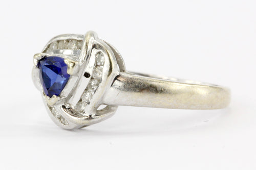 14K White Gold Blue Sapphire & Diamond Frank Lau Ring - Queen May