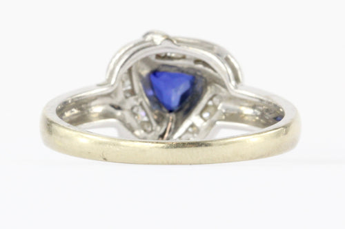 14K White Gold Blue Sapphire & Diamond Frank Lau Ring - Queen May