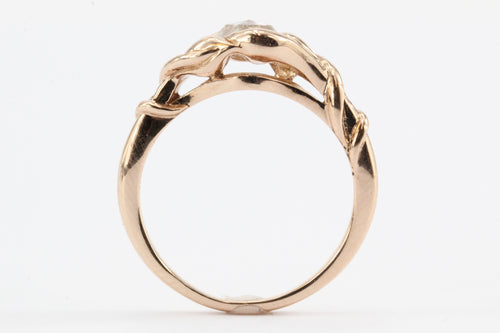 14K Rose Gold & Rose Cut Twisted Vine Ring RESERVED - Queen May