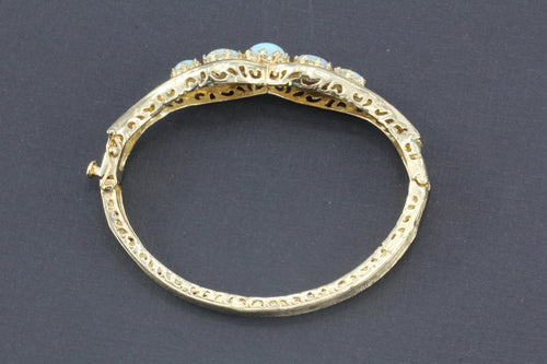 Retro 14k Gold Opal Bangle Bracelet c.1960 - Queen May