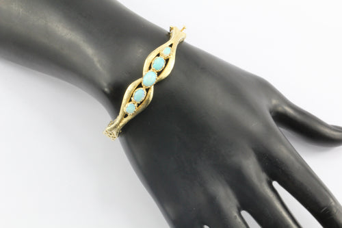 Retro 14k Gold Opal Bangle Bracelet c.1960 - Queen May