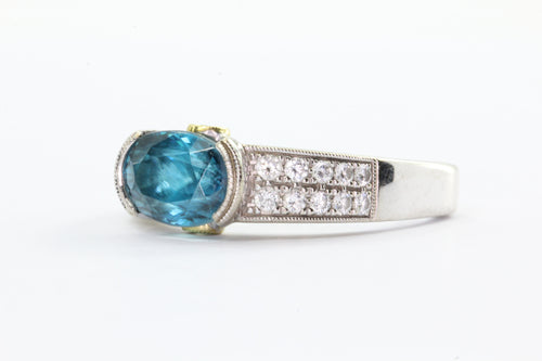 Simon G. 18K Gold London Blue Topaz & Diamond Ring - Queen May