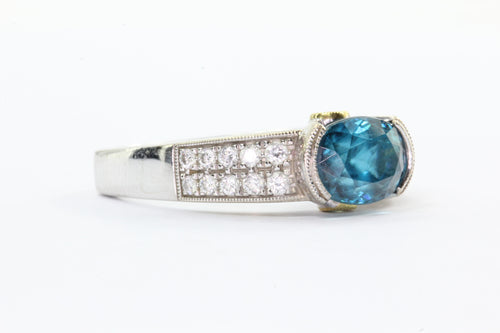 Simon G. 18K Gold London Blue Topaz & Diamond Ring - Queen May