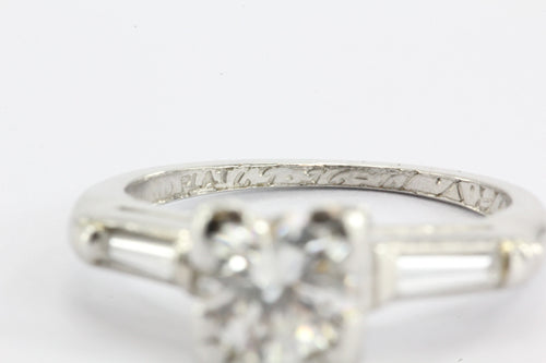 Art Deco Platinum 1.05 TCW Diamond Engagement Ring - Queen May