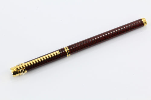 Cartier Le Must Gold Tone Burgundy Lacquer Pen - Queen May