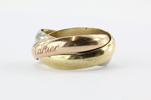 Cartier 18K Tri Color Trinity Ring Size 11 - Queen May