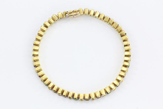 18K Gold Diamond, Ruby, Emerald & Sapphire Tennis Bracelet 6.5 TCW - Queen May