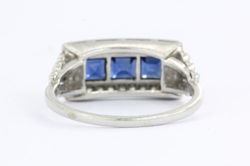 Edwardian Platinum Sapphire & Single Cut Diamond Ring C.1910 - Queen May