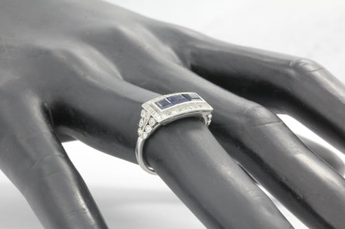 Edwardian Platinum Sapphire & Single Cut Diamond Ring C.1910 - Queen May