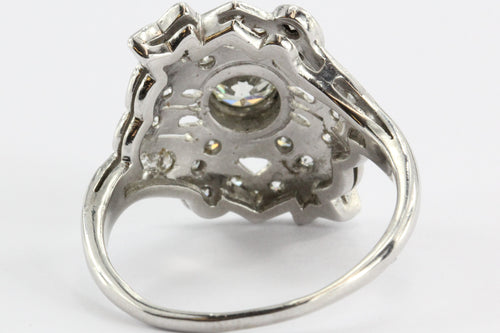 Art Deco Diamond & Platinum Engagement Ring .60 Old European Center - Queen May