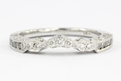 Tacori 18K White Gold Diamond Jacket Ring Size 5.75 - Queen May