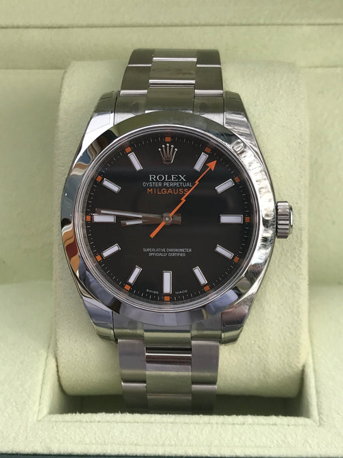 Rolex Milgauss 116400 Black Luminescent Dial NEW old Stock - Queen May