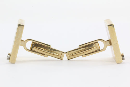 Vintage 14K Gold & Diamond Empire Art Deco Cufflinks - Queen May