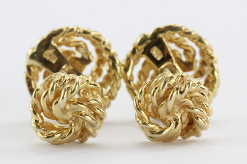 Vintage Twisted Knot Rope 14K Cufflinks - Queen May