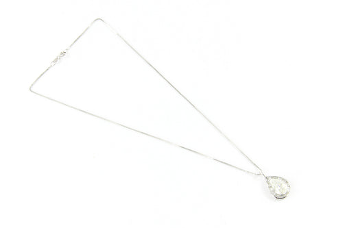 18K White Gold 3.5 Carat Diamond Baguette Halo Pendant Necklace 5 CTW - Queen May