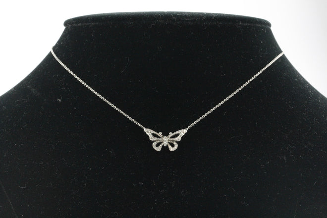 Tiffany & Co Platinum & Diamond Butterfly Pendant Necklace - Queen May