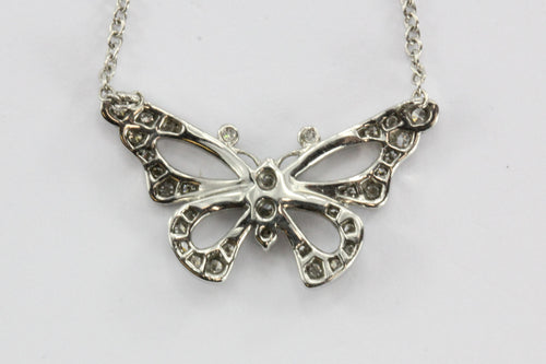 Tiffany & Co Platinum & Diamond Butterfly Pendant Necklace - Queen May