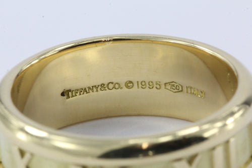 Tiffany & Co 18k Gold Atlas Collection 7mm Band Ring Size 7 - Queen May