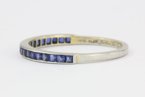Tiffany & Co Platinum Sapphire Half Eternity Band Rings Pair c.1945 - Queen May