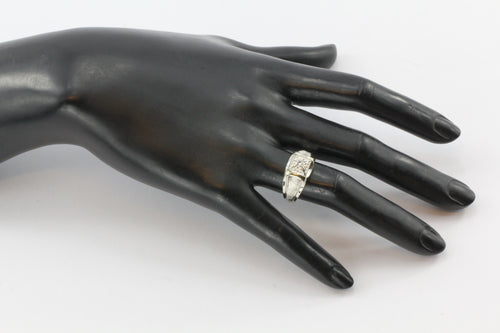 14K White Gold Retro Transition Cut Diamond Men's Ring c.1940's - Queen May