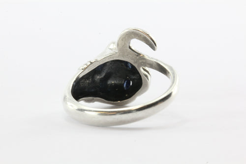 Kabana Sterling Silver Sapphire Eye Cat Ring - Queen May