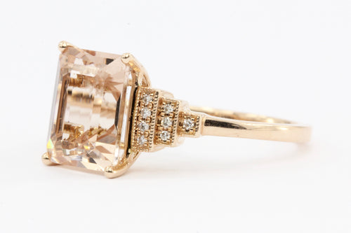 Effy 14K Rose Gold Morganite & Blush Diamond Ring - Queen May