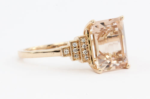 Effy 14K Rose Gold Morganite & Blush Diamond Ring - Queen May