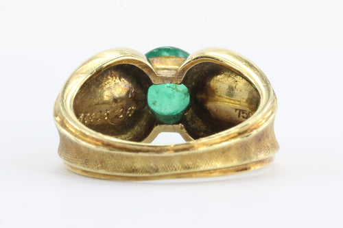Vintage 18K Gold Gubelin 1.65 Emerald & Diamond Ring - Queen May