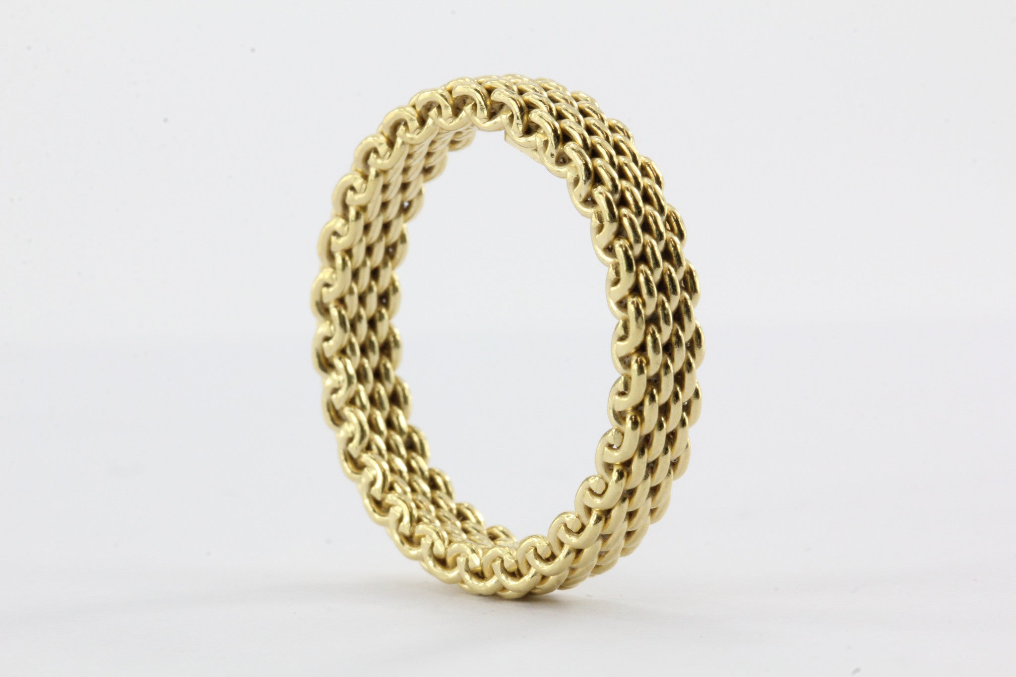 Tiffany & Co. Contemporary 18 Karat Yellow Gold Mesh Weave Somerset Band  Ring