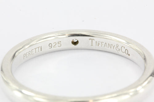Tiffany & Co Sterling Silver Diamond Elsa Peretti Band Ring Size 7 - Queen May