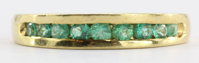 Vintage 18k Gold Colombian Emerald Band - Queen May