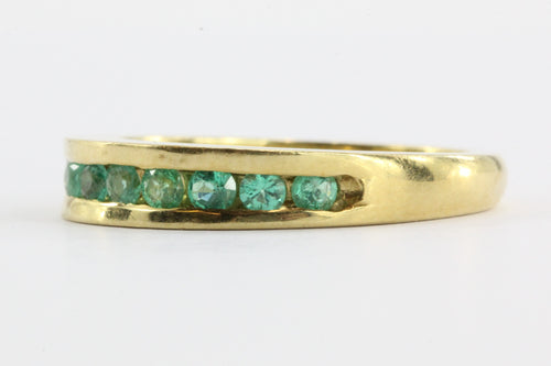 Vintage 18k Gold Colombian Emerald Band - Queen May