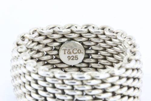 Tiffany & Co Sterling Silver Somerset Mesh Ring Size 9 - Queen May
