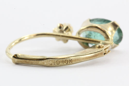10K Gold Emerald & Diamond Earrings - Queen May