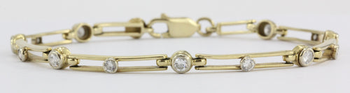 14K Gold Modernist Open Link Diamond Tennis Bracelet - Queen May