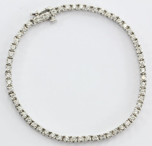 14K White Gold 2 CTW Diamond Classic Tennis Bracelet - Queen May
