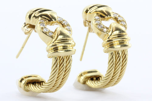 Charriol 18k Gold & Diamond Earrings - Queen May