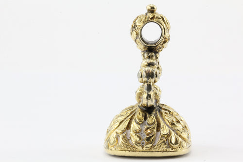 Antique Georgian Gold Filled White Agate Signet Watch Fob Tassie Pendant c.1830 - Queen May