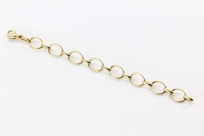 14K Yellow Gold Italian Oval Link Bracelet - Queen May