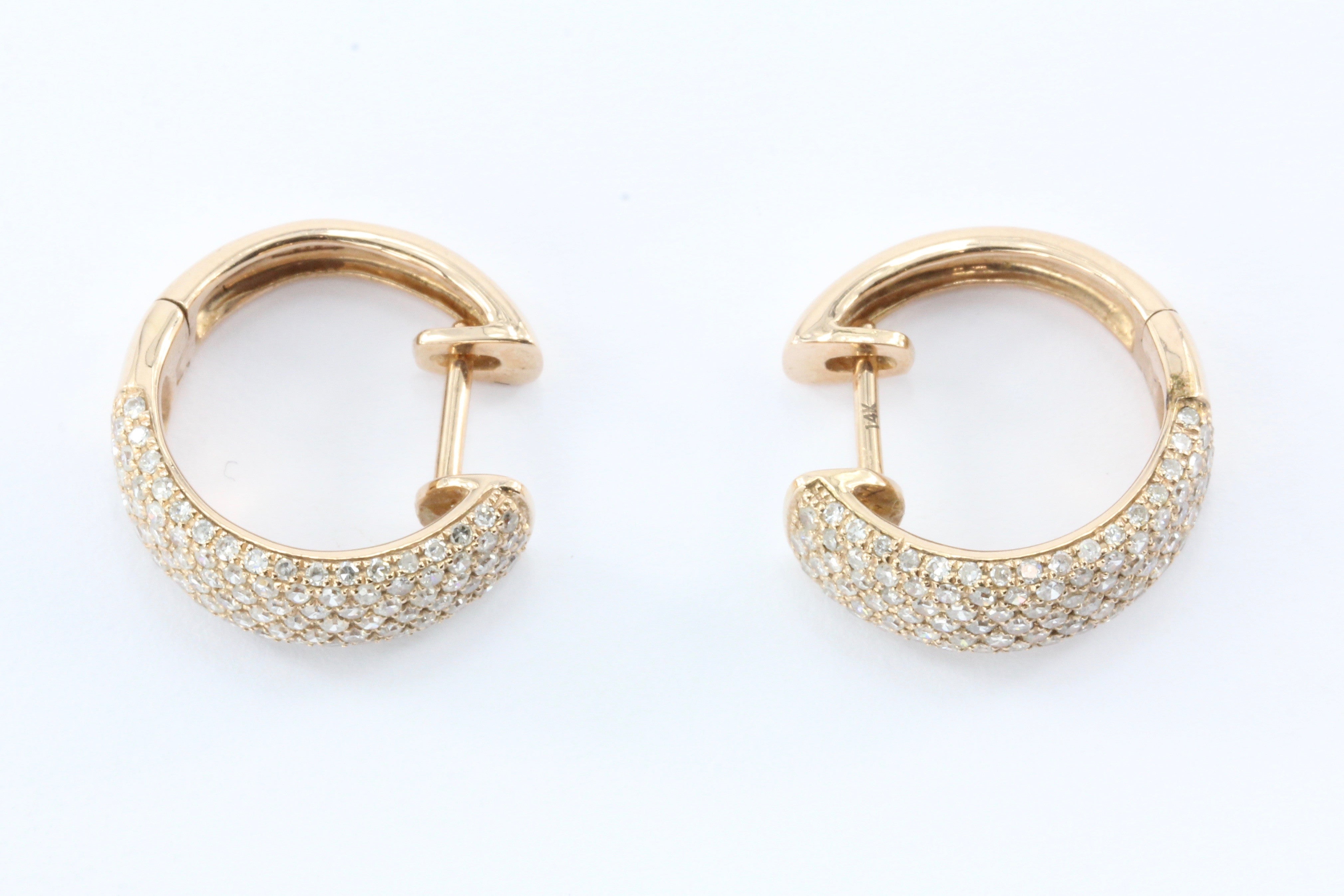 14K Gold Hoop Earrings 3 MM x 25 MM (Medium Size) – QUEEN MAY