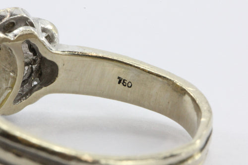 Vintage 18K White Gold 10mm South Sea Round Pearl & Diamond Ring ...