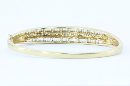 14K Gold 3 Carat Diamond Bangle Bracelet - Queen May