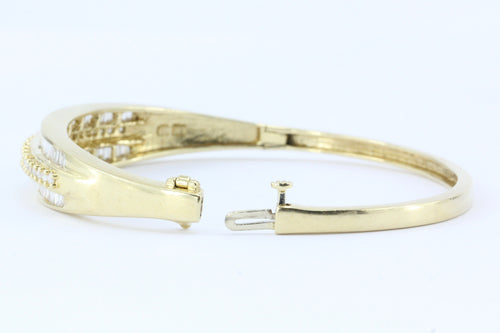 14K Gold 3 Carat Diamond Bangle Bracelet - Queen May