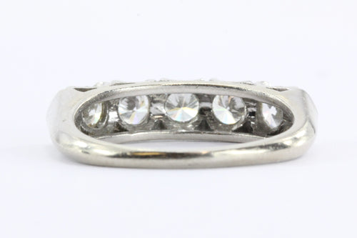 Vintage 14K White Gold 1.25 CTW Diamond Wedding Ring - Queen May