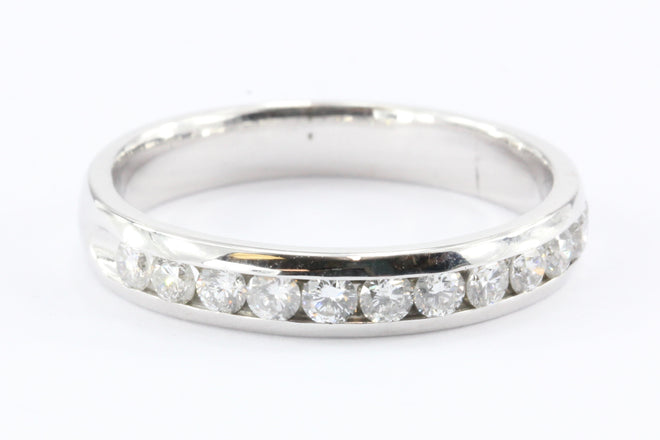 14k White Gold Diamond Half Eternity Band Ring 1/2 CTW Size 7.75 - Queen May